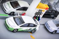 Elektroautos an der Stromtankstelle